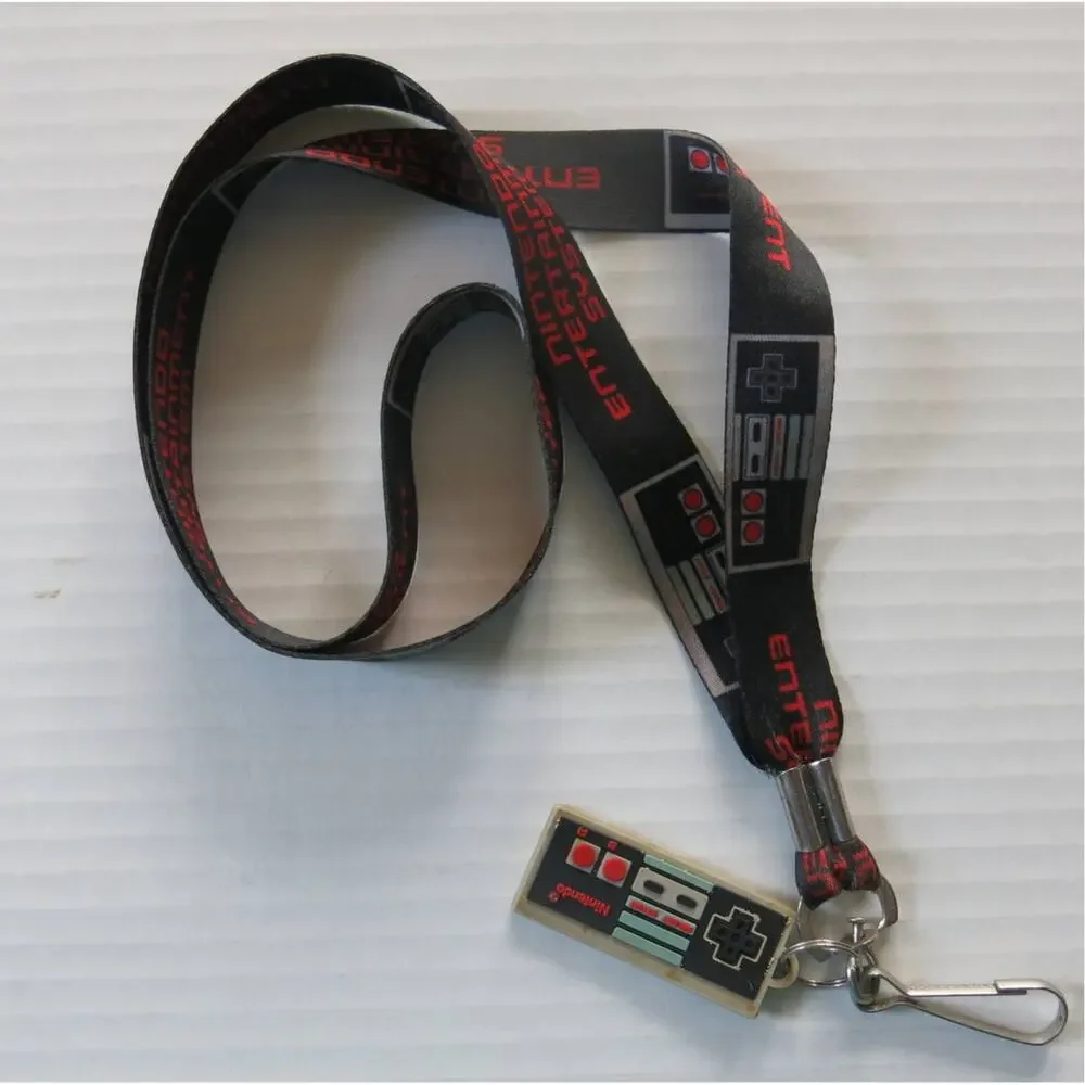 NINTENDO Controller Lanyard with Clip Video Games Logo Gaming
